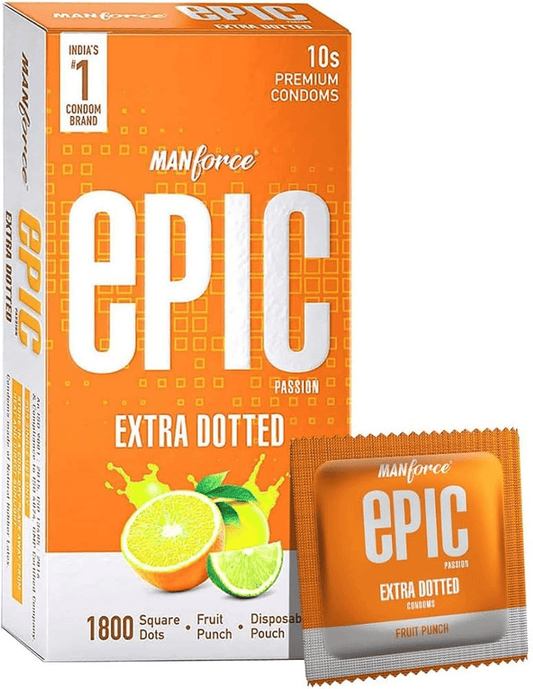 Manforce Epic Passion Extra Dotted Premium Condom Fruit Punch