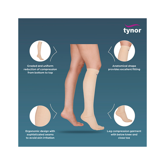 Tynor C Garment Leg Below Knee ( Closed Toe) (Pair)